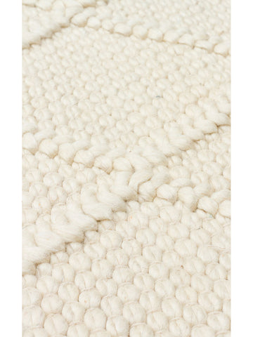 Woolstar %100 Naturel Kazak Desenli Salon Oturma Odası Koridor Antre El Dokuma Örgü Halı DIAMONDCREM - Carpetdocia